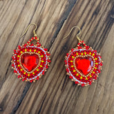 Nora Labillois Earrings Burgundy Hearts
